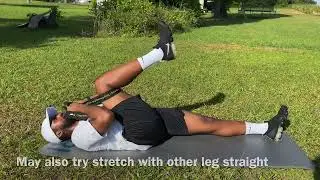 Single Knee To Chest Stretch using Strap