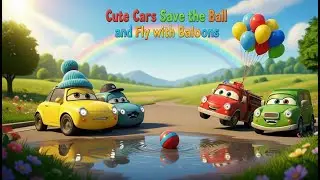 &ldquo;Cute Cars Save the Ball and Fly with Balloons 🌈💕 | Toddler Cartoon and Song for Kids&rdquo;