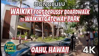 Waikiki Fort DeRussy Boardwalk to Waikiki Gateway Park Oahu Hawaii