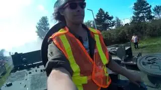 Out for a ride in a Canadian Army armoured recovery vehicle at  the Canadian War Museum