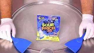 How to make blue SOUR PATCH KIDS Ice Cream Rolls | ASMR (no talking)