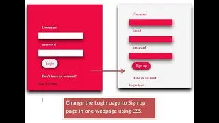 CSS Tricks tutorial 1-Make Login page and Signup Page in Single Page . Don't need to use JAVASCRIPT!