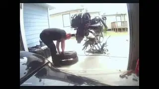 KLR650 + DriftHD helmet cam + timelapse tube change