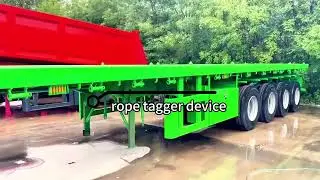 4 axle green flatbed trailer #automobile #trailer #semitrailer #container