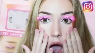 TRYING LED EYELASHES!! | Light Up Lashes