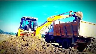 Jcb 3dx 4×4 Machine | Backhoe Bouquet Super Fast Mud Loading at | Bs4 1613 Tata Dumper |