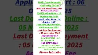 DDA Recruitment 2025 | Delhi Development Authority Vacancy | Apply Online, Eligibility & Dates