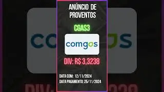 An&uacute;ncio de Proventos - COMG&Aacute;S - CGAS3