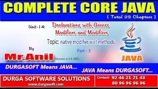 Core Java Declarations with Access Modifiers native modifier w r t methods part - 3