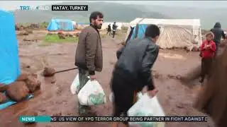 Turkish aid agency distributes supplies to Syrian refugees in Hatay