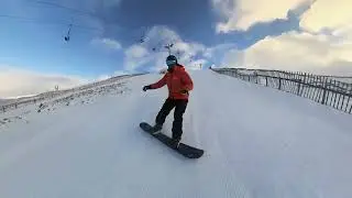 Glenshee Snowboarding: Sunny Side Run on a SNOcoat-Treated Burton Custom X with @wanderingwhere