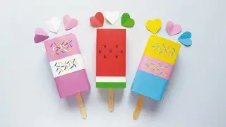 Como hacer HELADOS de papel / Paleta de papel / How to make paper ICE CREAMS / Muy Fácil