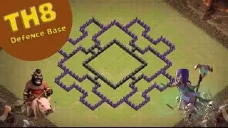 TH8 BEST DEFENCE BASE, with Bomb Tower! (HYBRID) (COC)