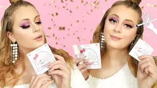 Hello Kitty Colourpop Collection Review  with a Purple Pink Makeup Tutorial