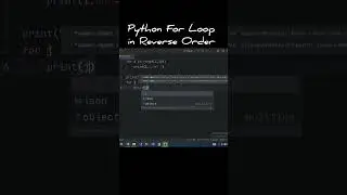 Python FOR LOOP in REVERSE order 