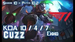 T1 Cuzz EKKO vs NIDALEE Jungle - Patch 10.2 KR Ranked