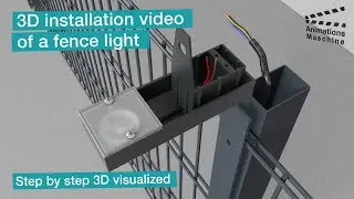 3D assembly video of a fence light