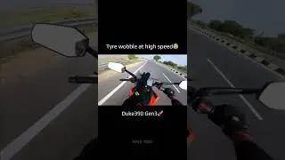 Duke 390 tyre wobble at high speed😰 #bike #duke390 #shorts