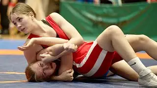 U17 Alina Siranska (LAT) vs Ilona Ionova (EST) 62kg. Women girls wrestling tournament.