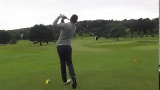 Harry Hall on the first tee at Tehidy