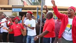 EFF supporters gather at Police station