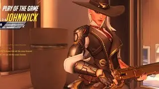IDDQD INSANE DPS ASHE! POTG! [ OVERWATCH SEASON 20 TOP 500 ]