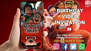 Turning Red Digital Video Invitation Animation with Music
