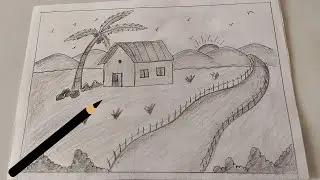 How to draw nature Drawing | Simple house drawing #drawing #nature#new