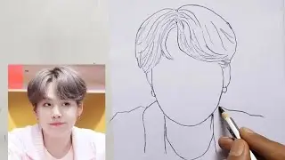 Suga drawing fron bts / bts member suga easy drawing