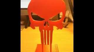 3d printed Punisher Logo with  Stand