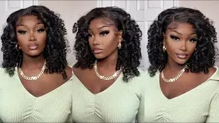 #Karia Brown Review Amanda Hair | Voluminous Bouncy Wand Curls + Lace Frontal Wig Install