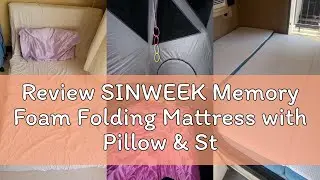 Review SINWEEK Memory Foam Folding Mattress with Pillow & Storage Bag, Foldable Portable Floor Guest