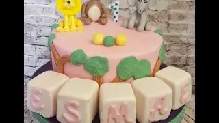 Making rice crispy treat blocks cake toppers