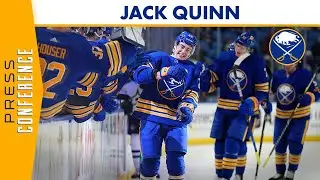 Jack Quinn Postgame After Scoring First NHL Goal | Buffalo Sabres