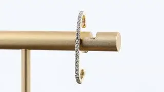 Earcuff en oro amarillo con diamantes engastados, piedra preciosa alta joyeria  RK003Y
