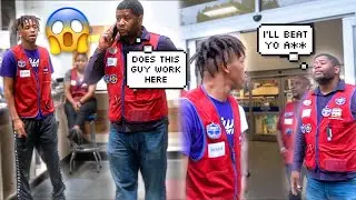 FAKE LOWES EMPLOYEE / RUDE WALK TALKIE PRANK *OLD HEAD PRESSED ME*