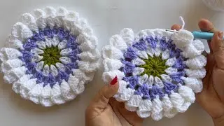 How to make a crochet coaster| crochet coaster for beginners #diy #handmade #knitting #flowers 