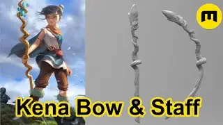 Kena Bow and Staff(3D model ready for 3D printing)