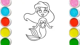 Cute Mermaid Drawing,❄️👸💖 Painting & Coloring For Kids and Toddlers_ Kids Art #drawing 