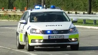 police combivideo politi i udrykning Polizei auf Einsatzfahrt