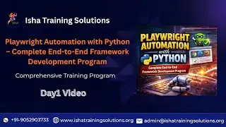 Playwright Automation with Python Day1 Video On 21st Jan 2026.Call/WhatsApp on 90529 03733 to Enroll