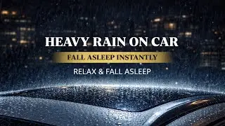 Rain & Distant Thunder in Parked Car | OCD Relief, Calm the Mind, Sleep Instantly (10 Hours)