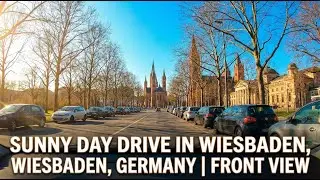 Sunny Winter Day Drive in Wiesbaden, Germany | Front View POV ☀️❄️🚗