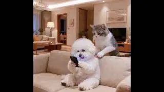 two cats are enjoying with mobile #shorts #trending #funny #usa