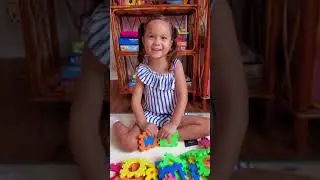 Emma Plays with Soft Blocks