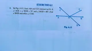 Class 9th maths l Exercise 6.1 l Chapter 6 l Lines and Angle l Ncert l Solution l Maths l Cbse Board