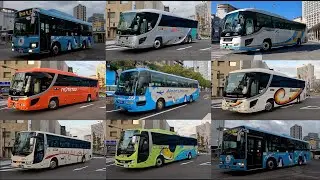 初の四国遠征　バスがいっぱい高知駅