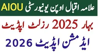 AIOU/Spring 2025 Result New Result/Aiou Spring 2026 Admission