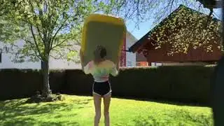 Unbelievable quality air track pro yellow airtrack gymnastics video board