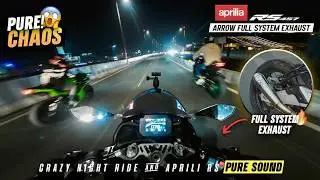 Aprilia RS457 Arrow Exhaust at Night 😳 | Hyper City Ride with SuperBikes